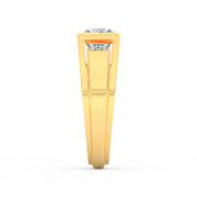 2Ct Princess Cut Moissanite Men’s Solitaire Ring 14K Yellow Gold Plated